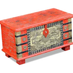 vidaXL Kistor & Koffertar>Förvaringskista mangoträ röd 80x40x45 cm