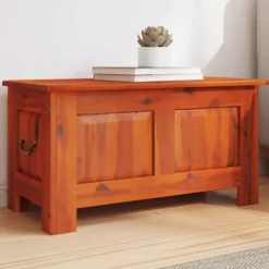 vidaXL Kistor & Koffertar>Förvaringskista med lock brun massivt akaciaträ