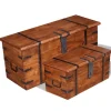 vidaXL Kistor & Koffertar>Förvaringskistor 2 delar massivt trä