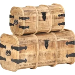 vidaXL Kistor & Koffertar>Förvaringskistor 2 st massivt mangoträ