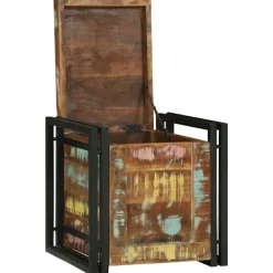 vidaXL Sittpuffar>Förvaringslåda Brun och svart 40 x 40 x 40 cm Massivt Akaciaträ