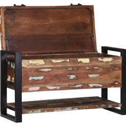 vidaXL Kistor & Koffertar>Förvaringslåda Flerfärgsdesign Massivt återvunnet trä