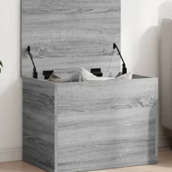 vidaXL Kistor & Koffertar>Förvaringslåda grå sonoma 60x42x46 cm konstruerat trä