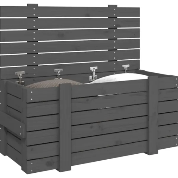 vidaXL Kistor & Koffertar>Förvaringslåda grå 91x40,5x42 cm massiv furu