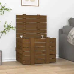vidaXL Kistor & Koffertar>Förvaringslåda honungsbrun 58x40,5x42 cm massiv furu