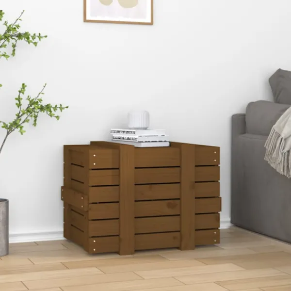 vidaXL Kistor & Koffertar>Förvaringslåda honungsbrun 58x40,5x42 cm massiv furu