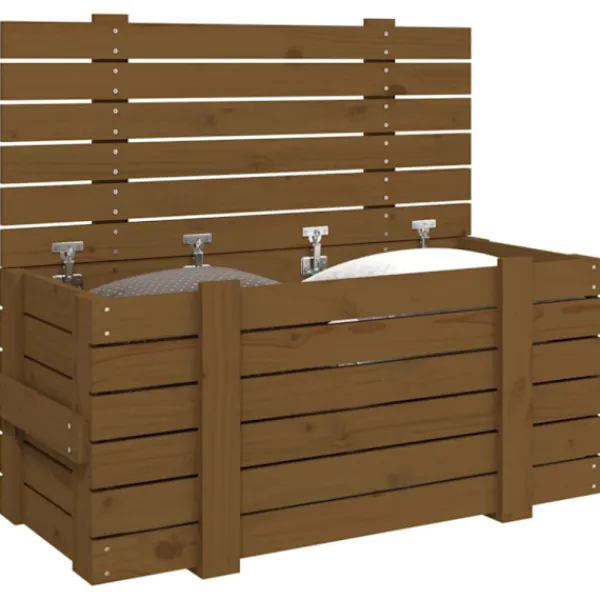 vidaXL Kistor & Koffertar>Förvaringslåda honungsbrun 91x40,5x42 cm massiv furu