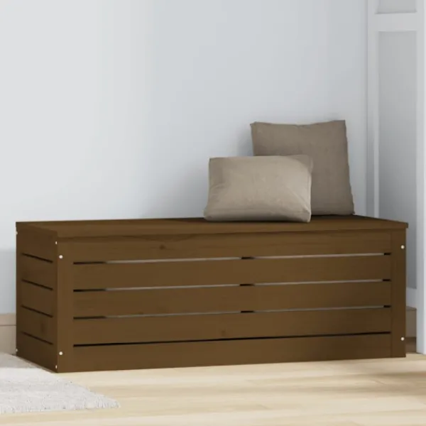 vidaXL Kistor & Koffertar>Förvaringslåda honungsbrun 89x36,5x33 cm massiv furu