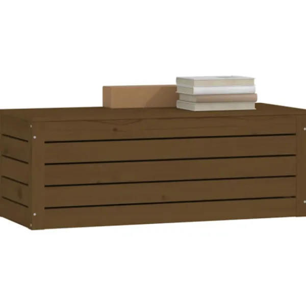 vidaXL Kistor & Koffertar>Förvaringslåda honungsbrun 89x36,5x33 cm massiv furu