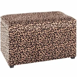 PARIS PRIX Sittpuffar>Förvaringslåda "Läderdörrar" 65cm Brun