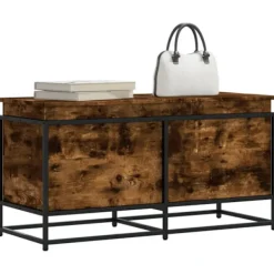 vidaXL Kistor & Koffertar>Förvaringslåda lock rökfärgad ek 100x40x51,5 cm konstruerat trä