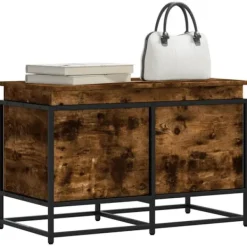 vidaXL Kistor & Koffertar>Förvaringslåda lock rökfärgad ek 80x40x51,5 cm konstruerat trä