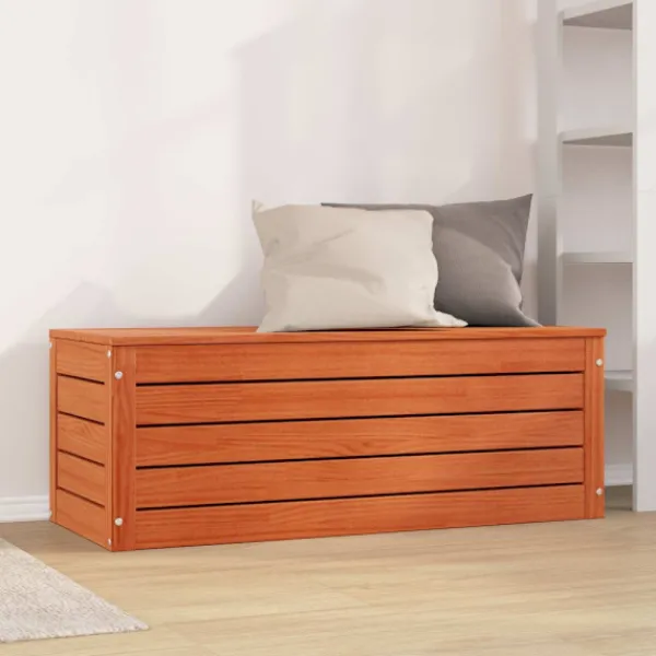vidaXL Kistor & Koffertar>Förvaringslåda med dörr Vaxbrun 109 x 36,5 x 33 cm Massiv furu