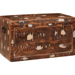 vidaXL Kistor & Koffertar>Förvaringslåda med lagring med dörr Brun Massivt mangoträ