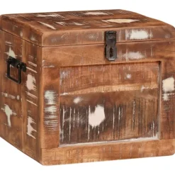 vidaXL Kistor & Koffertar>Förvaringslåda med lagring med dörr Brun Massivt mangoträ