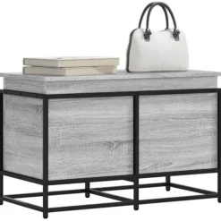 vidaXL Kistor & Koffertar>Förvaringslåda med lock grå sonoma 80x40x51,5cm konstruerat trä