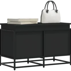 vidaXL Kistor & Koffertar>Förvaringslåda med lock svart 80x40x51,5 cm konstruerat trä