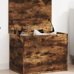 vidaXL Kistor & Koffertar>Förvaringslåda rökfärgad ek 60x42x46 cm konstruerat trä