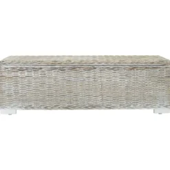 vidaXL Kistor & Koffertar>Förvaringslåda vit 110 cm kuburotting och massivt mahognyträ