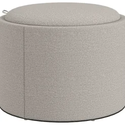 Northio Sittpuffar>Förvaringsottoman med bricka, ljusgrå, linnelook, 56x56x42 cm