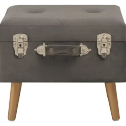 vidaXL Pallar>Förvaringspall 40 cm grå sammet