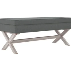 vidaXL Pallar>Förvaringspall mörkgrå 110x45x49 cm tyg