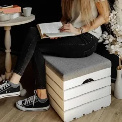 CREATIVE DECO Sittpuffar>Förvaringspuff - - - Inomhus - 50 x 40 x 35 cm