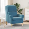 vidaXL Fåtöljer>fåtölj Blå 76 x 94 x 102 cm Sammet