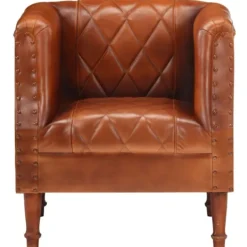 vidaXL Fåtöljer>Fåtölj brun äkta getskinn