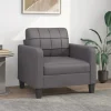 vidaXL Fåtöljer>Fåtölj Grå 60 cm konstläder