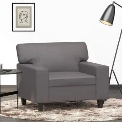 vidaXL Fåtöljer>Fåtölj Grå 60 cm konstläder