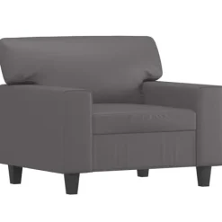 vidaXL Fåtöljer>Fåtölj Grå 60 cm konstläder