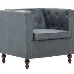 vidaXL Fåtöljer>Fåtölj grå tyg