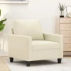 vidaXL Fåtöljer>Fåtölj Gräddvit 60 cm konstläder