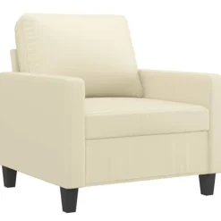 vidaXL Fåtöljer>Fåtölj Gräddvit 60 cm konstläder
