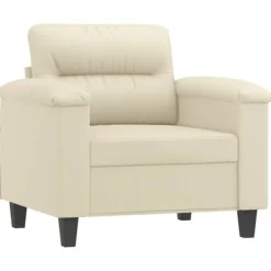 vidaXL Fåtöljer>Fåtölj Gräddvit 60 cm konstläder