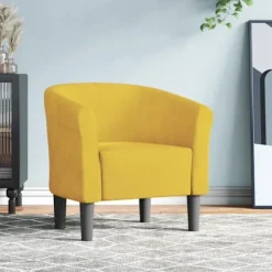 vidaXL Fåtöljer>Fåtölj gul sammet