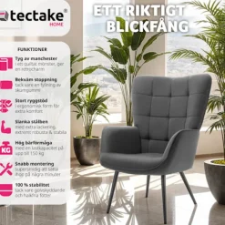tectake Fåtöljer>Fåtölj Hygge, ergonomisk, belastningskapacitet 150 kg