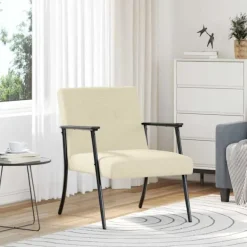 vidaXL Fåtöljer>fåtölj Kräm 59 x 75 x 78 cm tyg