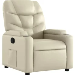 vidaXL Fåtöljer>Fåtölj krämfärgad konstläder