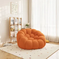 Sittpuffar>Fåtölj Lazy Oversize, Modern Golvsoffa i 3D Honeycomb Mesh-tyg, Ingen Montering Krävs, för Vardagsrum och Kontor