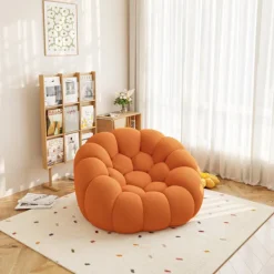 Sittpuffar>Fåtölj Lazy Oversize, Modern Golvsoffa i 3D Honeycomb Mesh-tyg, Ingen Montering Krävs, för Vardagsrum och Kontor