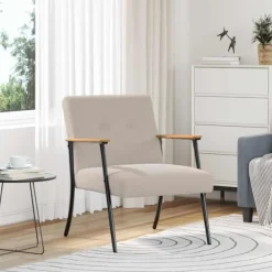 vidaXL Fåtöljer>fåtölj Ljusgrå 59 x 75 x 78 cm Krälsig Ull-liknande Tyg