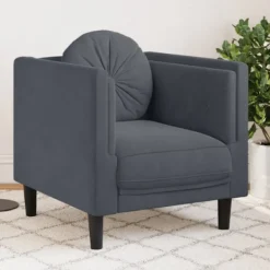 vidaXL Fåtöljer>Fåtölj med dyna mörkgrå sammet