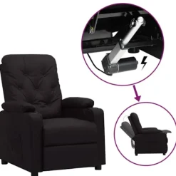 vidaXL Fåtöljer>Fåtölj med uppresningshjälp svart konstläder