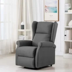 vidaXL Fåtöljer>fåtölj med uppresningshjälp ljusgrå tyg