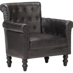 vidaXL Fåtöljer>Fåtölj svart äkta getskinn