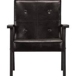 vidaXL Fåtöljer>Fåtölj svart äkta läder