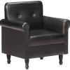 vidaXL Fåtöljer>Fåtölj svart äkta läder