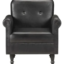 vidaXL Fåtöljer>Fåtölj svart äkta läder